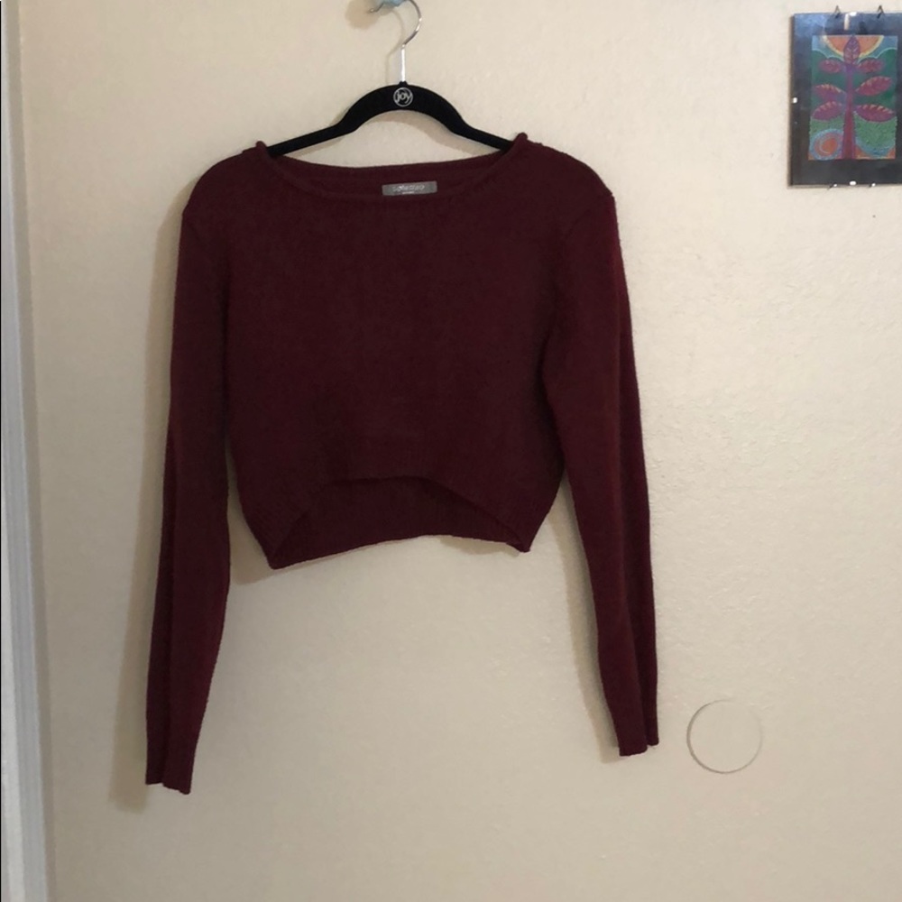 Burgundy cropped sweater
